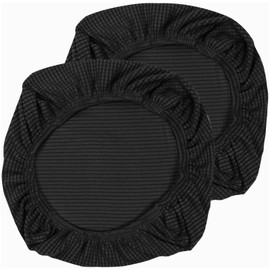 COWANIEE 2 PCS Soft Office Chair Cover, Washable Desk Chair Cover for Office and Dining Room Chairs （Black）
