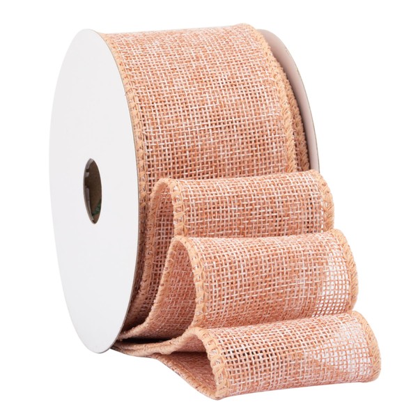 Fondersy 9-Meter Moonstone Burlap Ribbon Wired Burlap Ribbon - 50mm