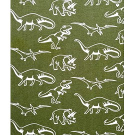 Glow in The Dark Dinosaurs on Green Super Snuggle Flannel Precut Fabric - One Yard