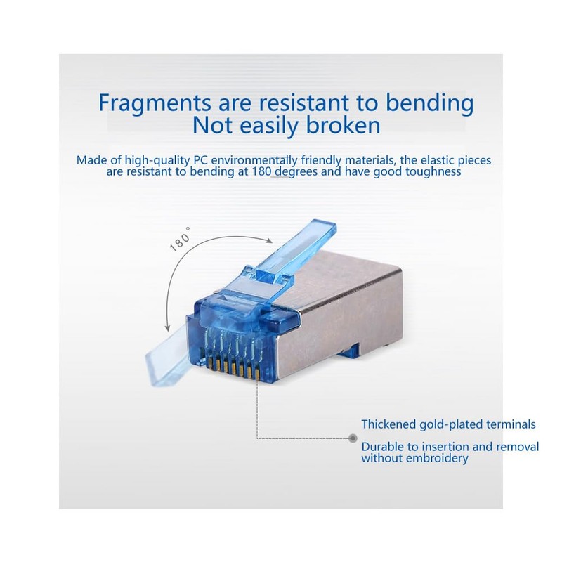 50 Pcs Cat6 RJ45 Color Connectors, Cat6 RJ45 Colour Plugs,