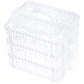 New brothread 3 Layers Stackable Clear Storage Box/Organiser for 60 Spools Home Embroidery Thread and Sewing Thread (Bobbin Size Requirements: Height ≤ 5.6 cm, Width ≤ 4.3 cm)