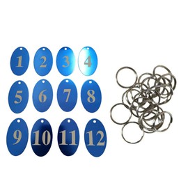Sourcemall Aluminium Alloy 1-50 Blue Number Pendant with Key Ring