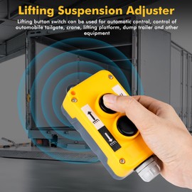 Jadeshay Crane Pendant Control Switch, Crane Hoist Control Pendant Switch Control Box COP Hoist Lift Control Push Button Switch Regulator with 2 Control Button for Up Down Station Hoist Lift