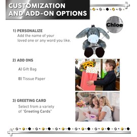 DolliBu Sitting Grey Donkey Stuffed Animal with Silver Cross Plush – Religious Baptism Gifts for Boys and Girls, Dedication Christening Gifts Plush Prayer Toy Healing Stuffed Animal - 9 Inches