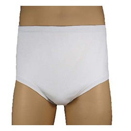 P&S Healthcare's Men's Protective Brief - White - No Absorbency -Waterproof Pant for IBS and Urinary Incontinence - Washable & Reusable (XLarge (41-44" Waist))