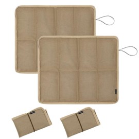 KeiSquare Folding Cushion Cushion Outdoor Lightweight Compact Portable Seat Camping BBQ Mountain Climbing Leisure Set of 2 (Beige Set of 2)