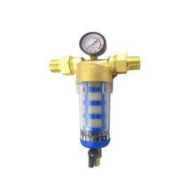 Spin Down Sediment Water Filter, Pre-Filter Water Filter with Pressure Gauge, Water Filter, Reusable Water Pre-Filter Sediment Filter for Sediment Filter, Well Water Hose (1/2 Inch with Pressure