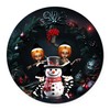 CafePress Cute Dark Christmas Elf with Snowman. 5.5" Round Car