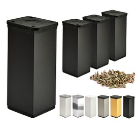 ALUSFERA Adjustable Furniture Feet - Set of 4 - Cabinet Feet with Elegant Design - Feet for Furniture 40 x 40 x 80 mm Easy Assembly with Complete Screw Set