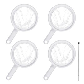 Hocadrv Pack of 4 Strainer Filter 80/100/200/400 Mesh Fine Sieve Kitchen Small Strainer with Handles Nylon Sieve with a Stirrer Strainer Fine for Filtering Juice Milk Soy Milk Coffee Wine