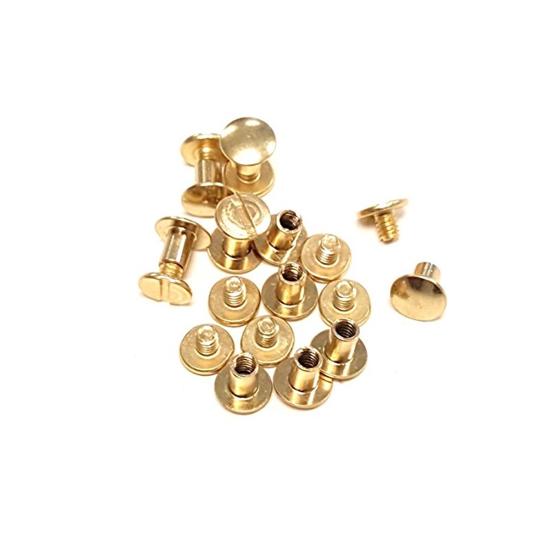 10 Pack of 1/4" Solid Brass Chicago Screw Fasteners