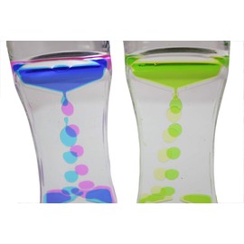 Curious Minds Busy Bags Liquid Dripping Timer - Calm Down Jar - Soothing and Calming Motion - Liquid Timer Sensory Office Toy - Visual Stimulation (1 Random Color)