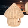 Mushroom House Night Lamp Rattan Knit Convenient Storage Mushroom Night