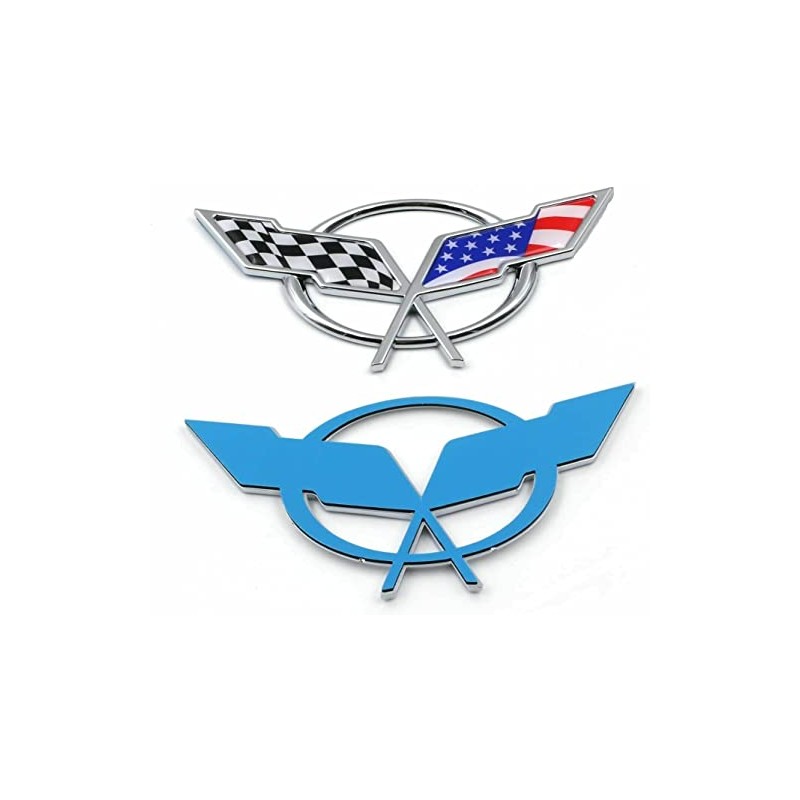 Rear Deck Lid Cross Flags Emblem Car Badge Nameplate Replacement