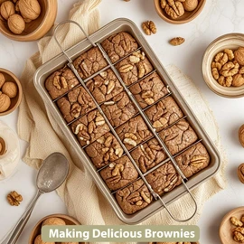 Brownie Pan Brownie Tin Tray with Dividers - 18 Slot Brownies Cutter