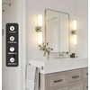 SANTOSTOCK Brushed Nickel Bathroom Light Fixtures, 2-Light Vanity Lights W/White