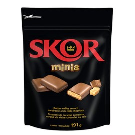 SKOR Chocolate Candy Bars with Buttered Toffee, Minis, 191 Gram