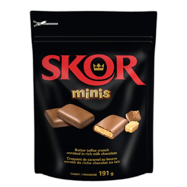 SKOR Chocolate Candy Bars with Buttered Toffee, Minis, 191 Gram