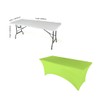 Gowinex 8ft Lime Stretch Spandex Table Cover Tablecloth for Rectangular