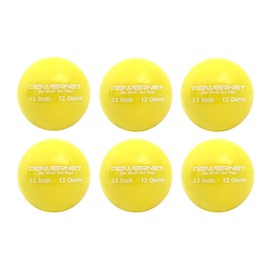 PowerNet 3.2" Weighted Hitting Batting Training Balls (6 Pack) | Choose Weight | Build Strength and Muscle | Improve Technique and Form | Softball Size | Enhance Hand-Eye Coordination (12 Oz - Yellow)