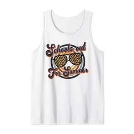 2jJ Vintage Teacher Leopard Summer Last Day Of School Tank Top