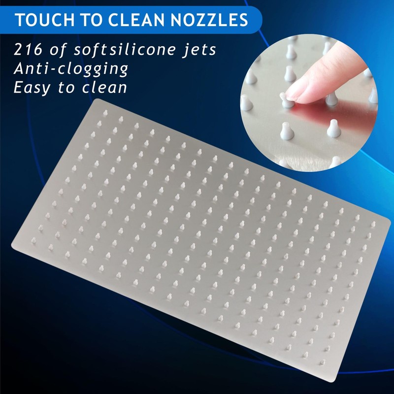 Voolan Extra Large Rain Shower Head - High Flow Square