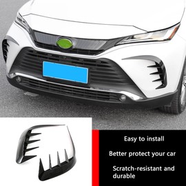 KELEIMAI Car Accessories Fit for Toyota VENZA 2021 2022 2023 2024 Front Fog Light Eyebrow Spoiler (Glossy Black) 2PCS ABS