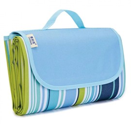 Picnic Blanket with Carry Handle, 200 x 150 cm, Waterproof and Sandproof Beach Blanket, Machine Washable, Picnic Mat, Camping Accessories (Blue, 150 x 200 cm)