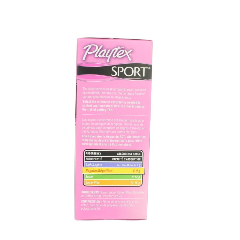 Playtex Tampons Sport Regular 18 Count Unscented (3 Pack)