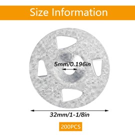 Foam Board Fasteners Washers, for Fixing Fastening and Supporting Foam Board Fasteners, 1-1/8 Inch Galvanized Steel Metal Washer for Fixing Fastening Installation (200pcs (Screw not Included))