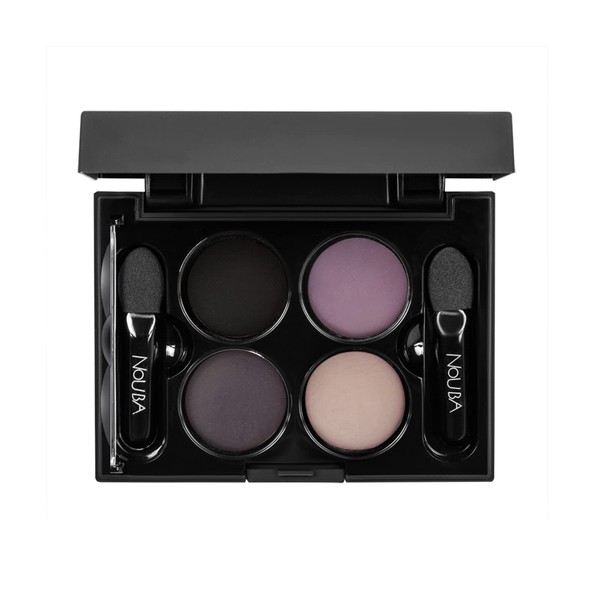 Nouba Quattro Eye Shadow Palette Set - Buildable Colorful Eye Makeup with Pigmented Matte, Velvety Shimmer Finish Rich Rainbow Smokey Eye (Color 644)