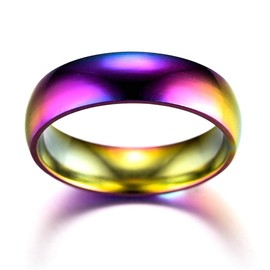 HELLOYOUNG 1PC 16-23mm Rainbow Ring Titanium Steel Ring Slim Ring Magnetic Men Women Health Care Jewelry Other (Wellness & Relaxation) (16mm)