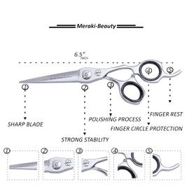 Professional Hairdressing Scissors – 7'' Japanese J2 Steel Barber Shears with Adjustment Key – Razor Sharp Blades for Salon & Home Use – Comes in Premium Leather Pouch