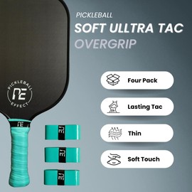 Pickleball Paddle Grip - Long Lasting Tennis Racket Grip Tape - Premium Soft Ultra Tac Overgrip for Enhanced Control - Pack of 4 - Teal