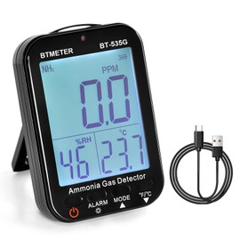 BTMETER BT-535G Ammonia Detector NH3 Concentration Detector Measuring Range 0-100ppm Resolution 0.1 PPM, Alarm, Temperature (℉/°C), Humidity, Poultry Farm, Research with LCD Backlight Display