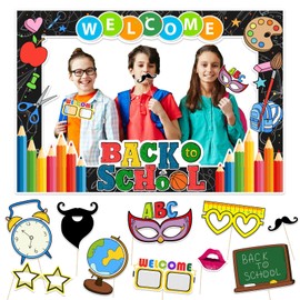 Back to School Decorations Back to School Photo Props Welcome Back to School Photo Frame& Photo Props First Day of School Decorations for Back to School Party Supplies