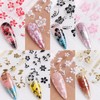 Flower Nail Foil Transfer, Hibiscus Flowers Nail Stickers 10 Rolls
