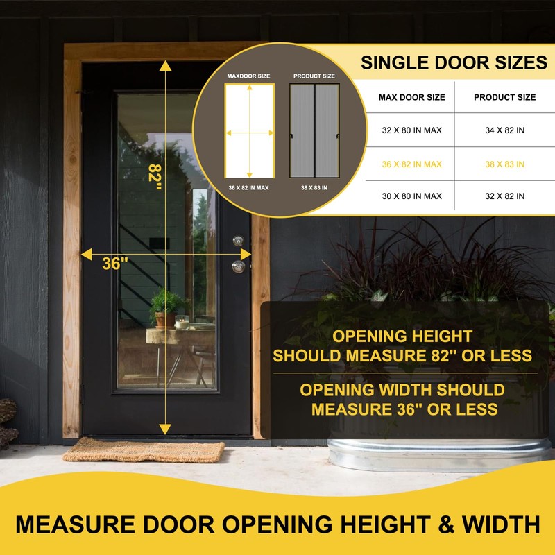 Magnetic Screen Door - Fit for Door Size:36 x 82