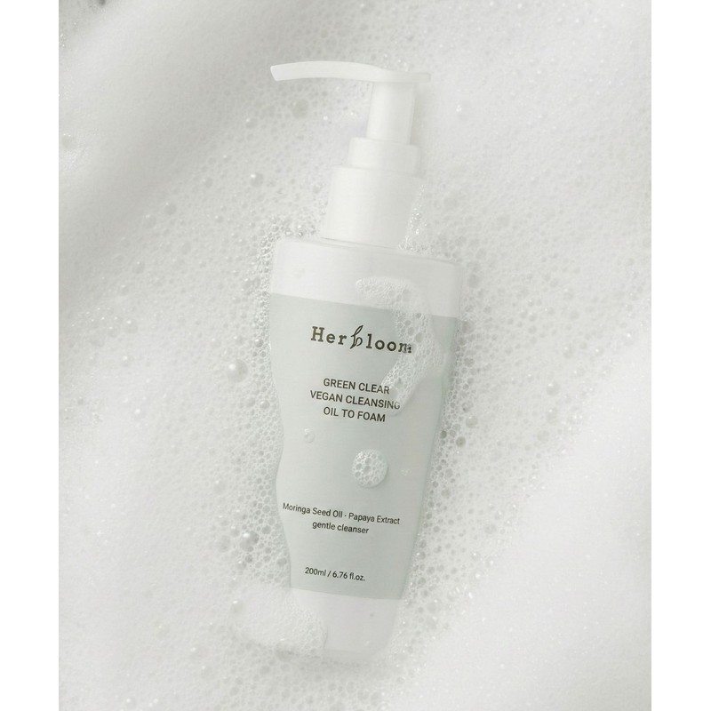 Hubbleoom Hublum Green Clear Vegan Cleansing Oil to Foam