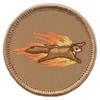 Flaming Flying Squirrel Patrol Patch - 2" Diameter Round Embroidered