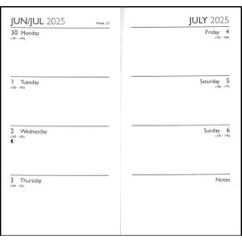 2025 Slim Week to View Diary - Vintage Floral Design Hardback Planner - Full Year Weekly Organiser (Pink)