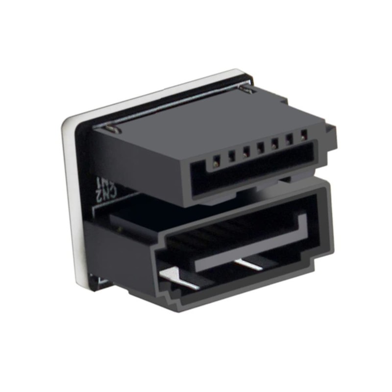 Cablecc Single SATA 7Pin Female to 360 Degree Angled 7Pin