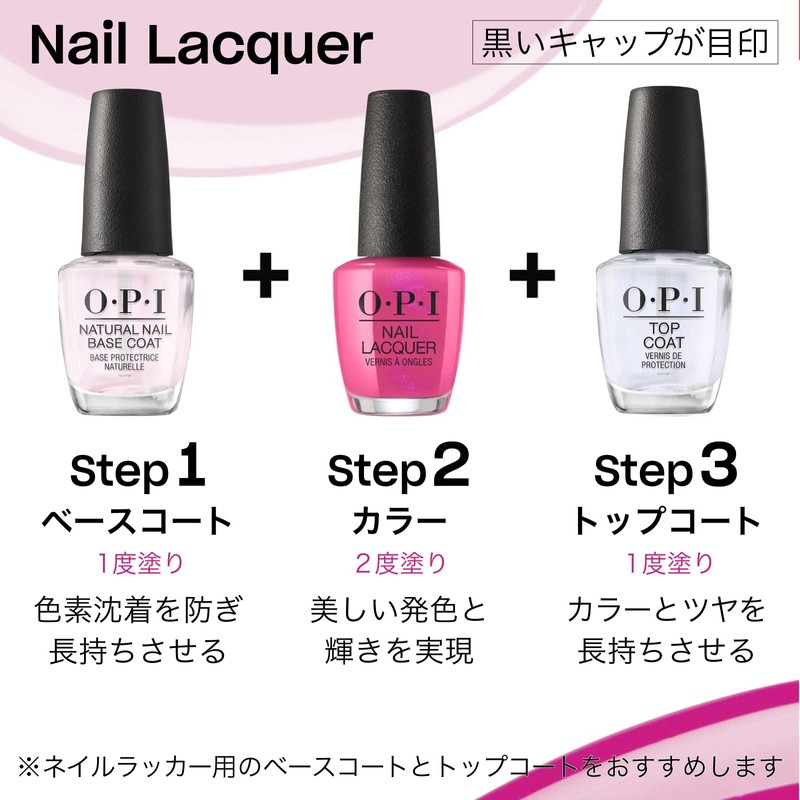 OPI NLR44 Nail Lacquer, High Color, Easy to Apply, Pink,