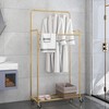 Simple Trending Double Rod Clothes Garment Rack, Heavy Duty Clothing