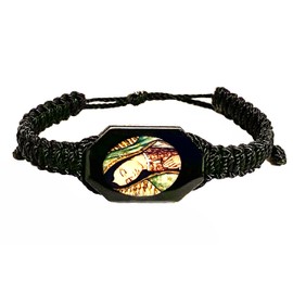 Gigi's Classy Kids Our Lady of Guadalupe Black Corded Bracelet Wooden Charm Pulsera de Virgen Guadalupe Religious Gift