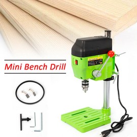 110V Electric Drill Press Stand 480W Portable Drilling Tool High Speed Mini Work Bench Table 1-10mm for Commercial or Household Use