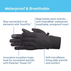 Men's All Elements 4.0 Ultra TouchTip Waterproof Glove for Men, Polartec Insulated, Triple Layered Protecton for Durability, Black, XX-Large