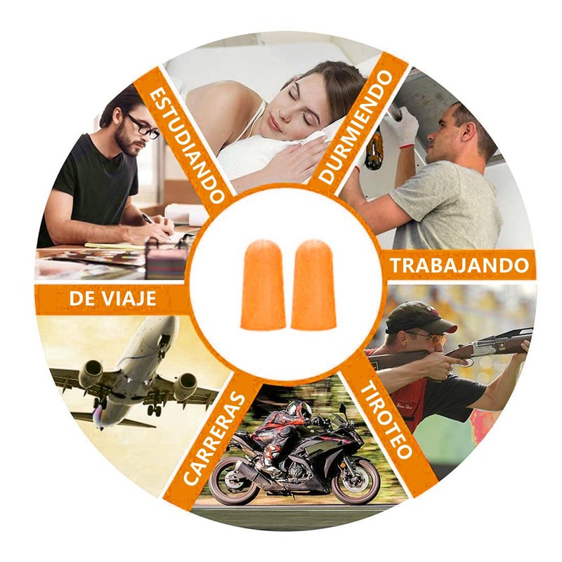60 pares de Tapones para dormir de 36dB, Suaves y