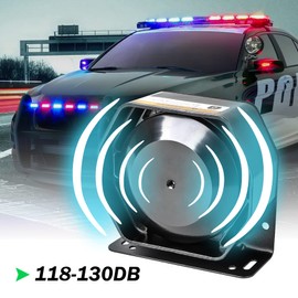 PA System for Car Emergency Vehicle Siren with Wireless Remote 20 Tones 200W 118-130DB 12V with Handheld Microphone Speaker 2 Additional for Police Firefighting Ambulance Vehicles