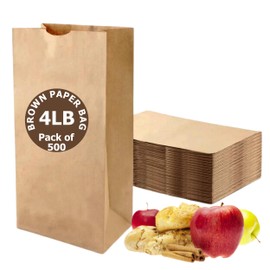 4lb Brown Kraft Paper Lunch and to Go Bags - Pack of 500ct